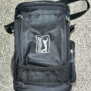 PGA TOUR Soft-Sided Insulated Golf Cooler Bag Black Shoulder Strap 12”
